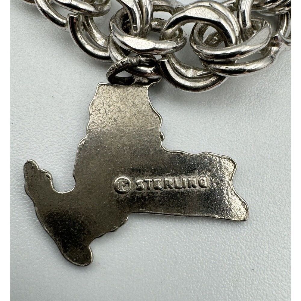 Vintage Sterling Silver Charm Bracelet States Operator Service Award Estate Find - Picture 4 of 16